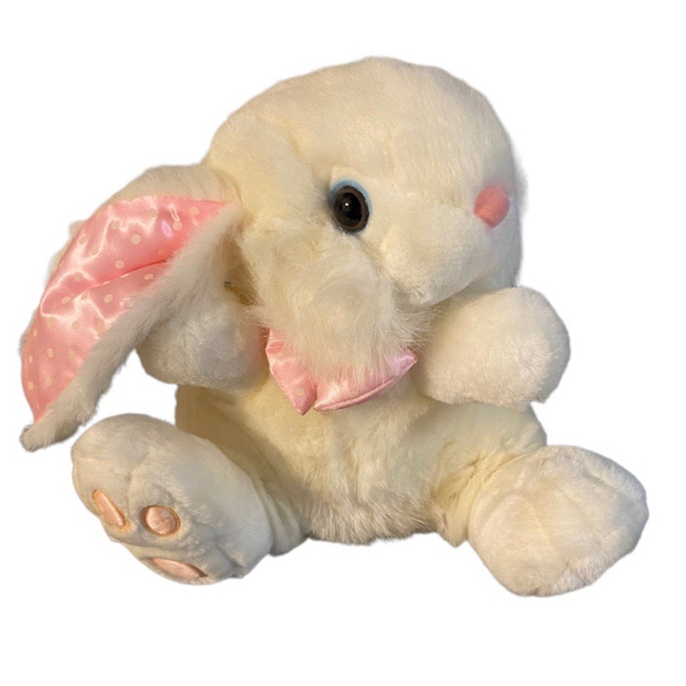 Dan Dee TB Trading Co Plush Bunny Rabbit White Pink Polka Dot Stuffed Animal 11”